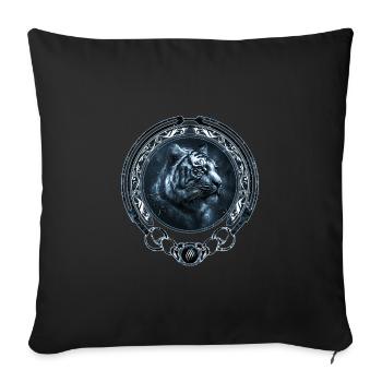 Tigre du Bengale roi tigre - Housse de coussin décorative 45 x 45 cm - noir - Devant