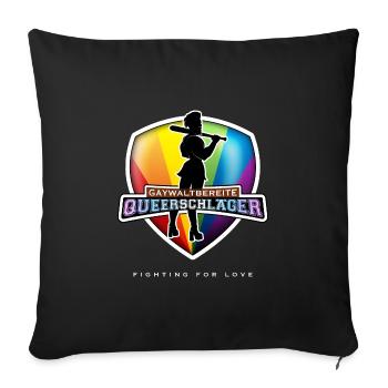 Gaywaltbereite Queerschläger - Rage gay - Housse de coussin décorative 45 x 45 cm - noir - Devant