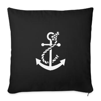 Anchor - Anchor - Maritime - Nautical - Sofa pillowcase 17,3'' x 17,3'' (45 x 45 cm) - black - Front
