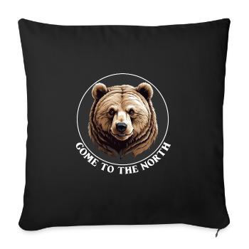 Grizzly Bear Kodiak Bear Brown Bear Come to the North, - Sofa pillowcase 17,3'' x 17,3'' (45 x 45 cm) - black - Front