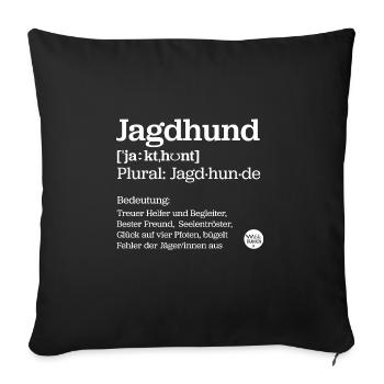 Jagdhund | Erklärung - Sofakissenbezug 45 x 45 cm - Schwarz - Vorne