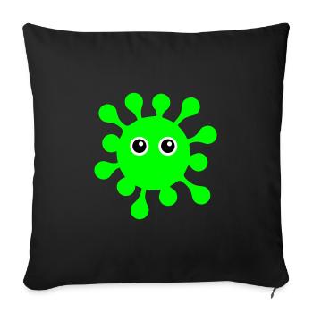 ★ Couleurs de conception modifiables ★ Virus aux yeux écarquillés - Housse de coussin décorative 45 x 45 cm - noir - Devant