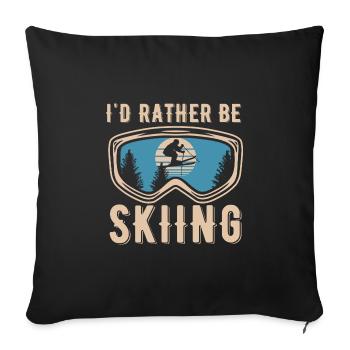 skier - Sofa pillowcase 17,3'' x 17,3'' (45 x 45 cm) - black - Front