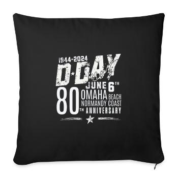 D Day at Omaha Beach 80th 2024 - Housse de coussin décorative 45 x 45 cm - noir - Devant