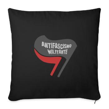 FLAG ANTIFA FLAG ITALIAN ANTIFASCISMO - Sofa pillowcase 17,3'' x 17,3'' (45 x 45 cm) - black - Front