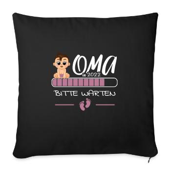 Damen Oma Loading 2022 Schwangerschaft Verkünden - Sofakissenbezug 45 x 45 cm - Schwarz - Vorne