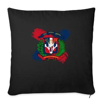 Dominican Republic Rainforest Dominican Flag - Sofa pillowcase 17,3'' x 17,3'' (45 x 45 cm) - black - Front