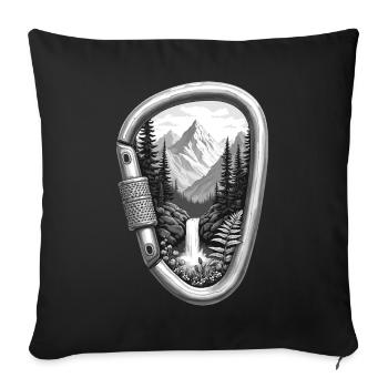 Entdecke die Natur Karabiner - Sofakissenbezug 45 x 45 cm - Schwarz - Vorne