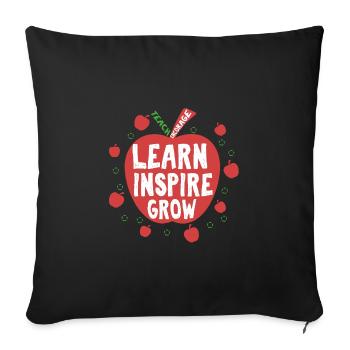 Süßes Learn Apfel Leher Leherin Grundschulleher - Sofakissenbezug 45 x 45 cm - Schwarz - Vorne