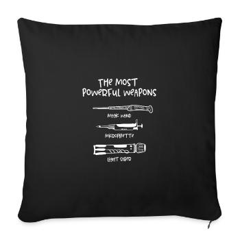Micro-pipette génétique - Laboratoire de biologie - Housse de coussin décorative 45 x 45 cm - noir - Devant
