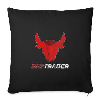 Daytrader - Stock Market Stock Bull - Sofa pillowcase 17,3'' x 17,3'' (45 x 45 cm) - black - Front