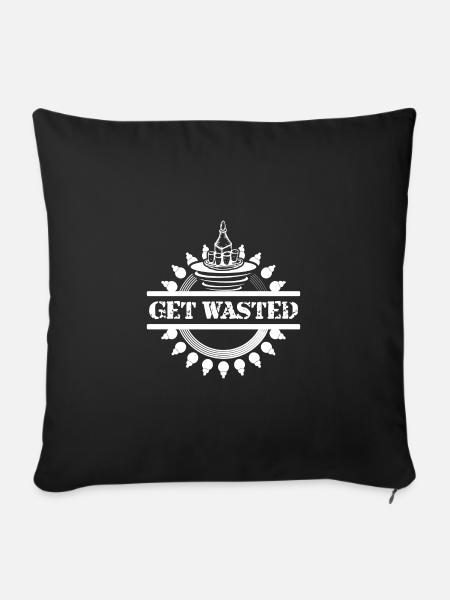 get drunk - Sofakissenbezug 45 x 45 cm - Schwarz