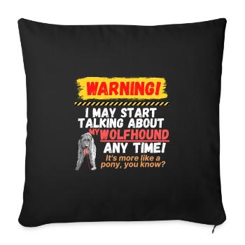 Mon Wolfhound - Housse de coussin décorative 45 x 45 cm - noir - Devant