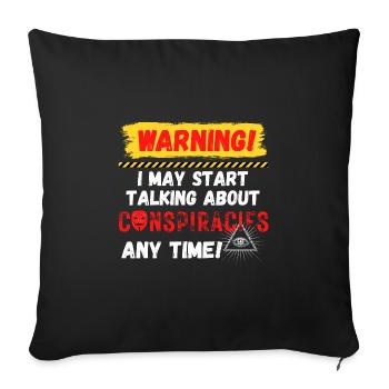 Warning Conspiracies - Sofa pillowcase 17,3'' x 17,3'' (45 x 45 cm) - black - Front
