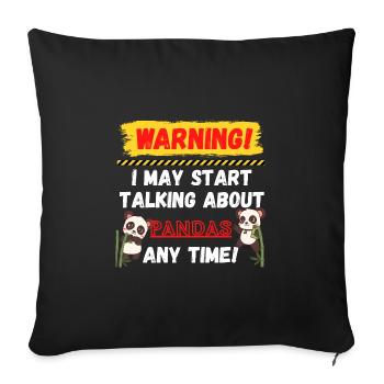 Warning Pandas - Sofa pillowcase 17,3'' x 17,3'' (45 x 45 cm) - black - Front