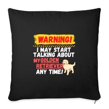 Warning Golden Retriever - Sofa pillowcase 17,3'' x 17,3'' (45 x 45 cm) - black - Front