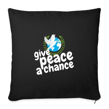donner une chance à la paix - Housse de coussin décorative 45 x 45 cm - noir - Devant