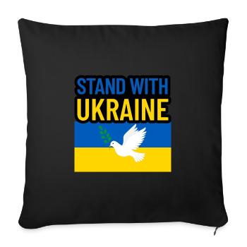 stand with Ukraine - Sofa pillowcase 17,3'' x 17,3'' (45 x 45 cm) - black - Front