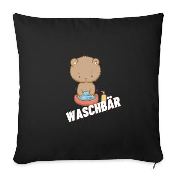 Waschbär - Sofakissenbezug 45 x 45 cm - Schwarz - Vorne
