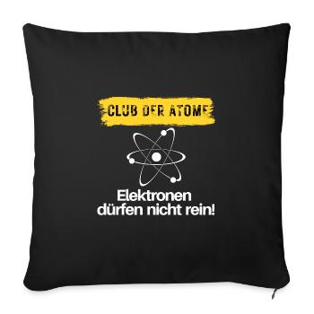 Club of Atoms - Sofa pillowcase 17,3'' x 17,3'' (45 x 45 cm) - black - Front