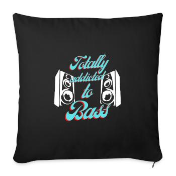 Accro à la basse - Housse de coussin décorative 45 x 45 cm - noir - Devant