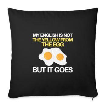 mon anglais n’est pas le jaune de l’œuf - Housse de coussin décorative 45 x 45 cm - noir - Devant
