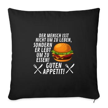 Essen - Sofakissenbezug 45 x 45 cm - Schwarz - Vorne