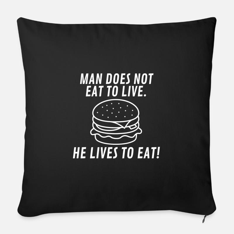 Manger - Housse de coussin décorative 45 x 45 cm - noir