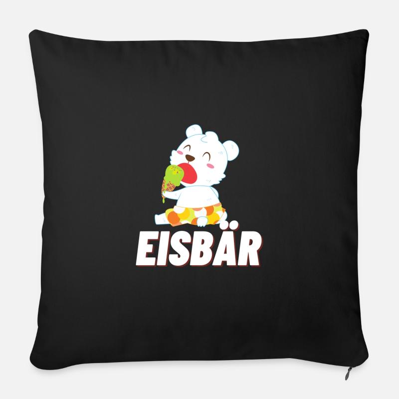 Eisbär - Sofakissenbezug 45 x 45 cm - Schwarz