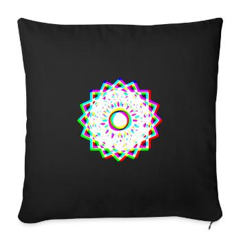 EDM Tricolor - Geometrical Mandala 2 - Glitch - Sofa pillowcase 17,3'' x 17,3'' (45 x 45 cm) - black - Front