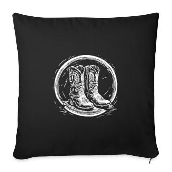 Country Music und Dance Stiefel und Line Dance - Sofakissenbezug 45 x 45 cm - Schwarz - Vorne