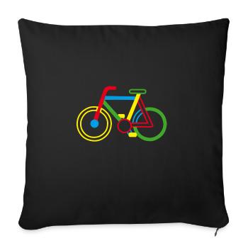 Colorful men's bike - Sofa pillowcase 17,3'' x 17,3'' (45 x 45 cm) - black - Front