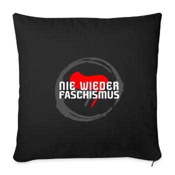 PLUS JAMAIS DE FASCISME - ANTIFASCISTES ! - Housse de coussin décorative 45 x 45 cm - noir - Devant