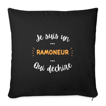je suis un ramoneur qui déchire - Housse de coussin décorative 45 x 45 cm - noir - Devant
