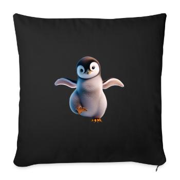 Un pingouin qui danse joyeusement - Housse de coussin décorative 45 x 45 cm - noir - Devant