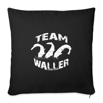 Welsangler - Sportfischer - Sofakissenbezug 45 x 45 cm - Schwarz - Vorne