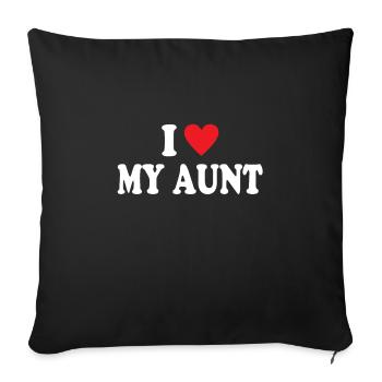 I Love My Aunt - Sofa pillowcase 17,3'' x 17,3'' (45 x 45 cm) - black - Front