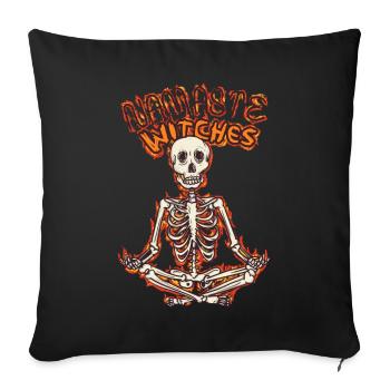 namaste withces yoga skull for halloween - Sofa pillowcase 17,3'' x 17,3'' (45 x 45 cm) - black - Front