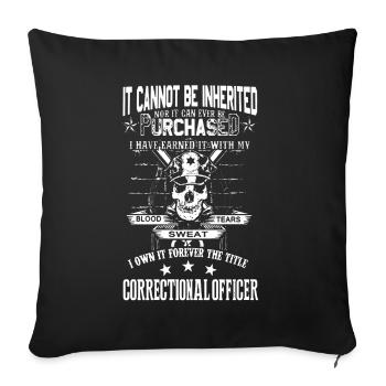 Correction Officer Forever The Title - Sofa pillowcase 17,3'' x 17,3'' (45 x 45 cm) - black - Front