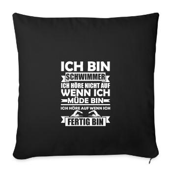 Schwimmer Geschenkidee Geburtstag Hobby Schwimmen - Sofakissenbezug 45 x 45 cm - Schwarz - Vorne