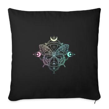 Pastel Goth Lune Goth papillon lune gothique - Housse de coussin décorative 45 x 45 cm - noir - Devant