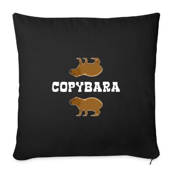Copybara - Capybara Wortspiel - Copy Paste - Sofakissenbezug 45 x 45 cm - Schwarz - Vorne