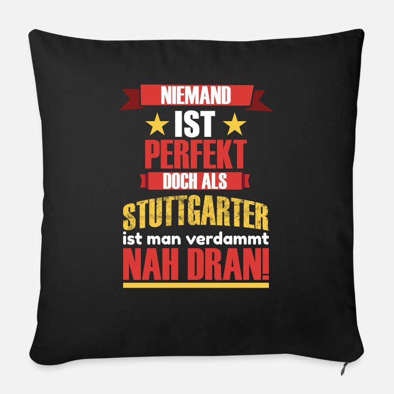 Stuttgarter Spruch Stuttgart Logo - Sofakissenbezug 45 x 45 cm - Schwarz