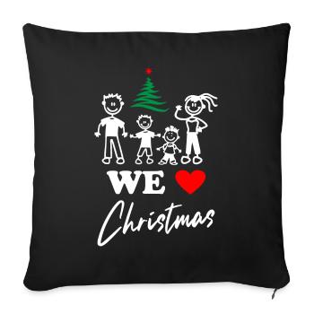 We Love Christmas - Sofa pillowcase 17,3'' x 17,3'' (45 x 45 cm) - black - Front