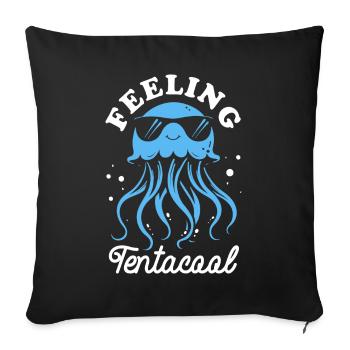 Feeling Tentacool - Méduse avec des tentacules - Housse de coussin décorative 45 x 45 cm - noir - Devant
