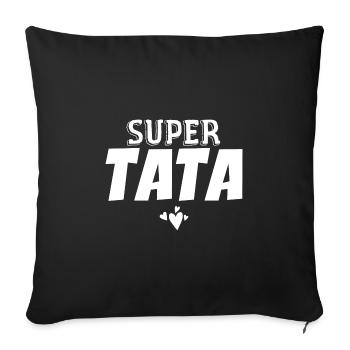 Super Tata - Housse de coussin décorative 45 x 45 cm - noir - Devant