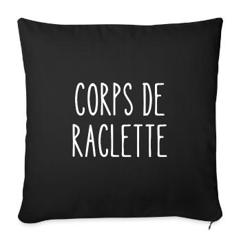 corps de raclette - Housse de coussin décorative 45 x 45 cm - noir - Devant