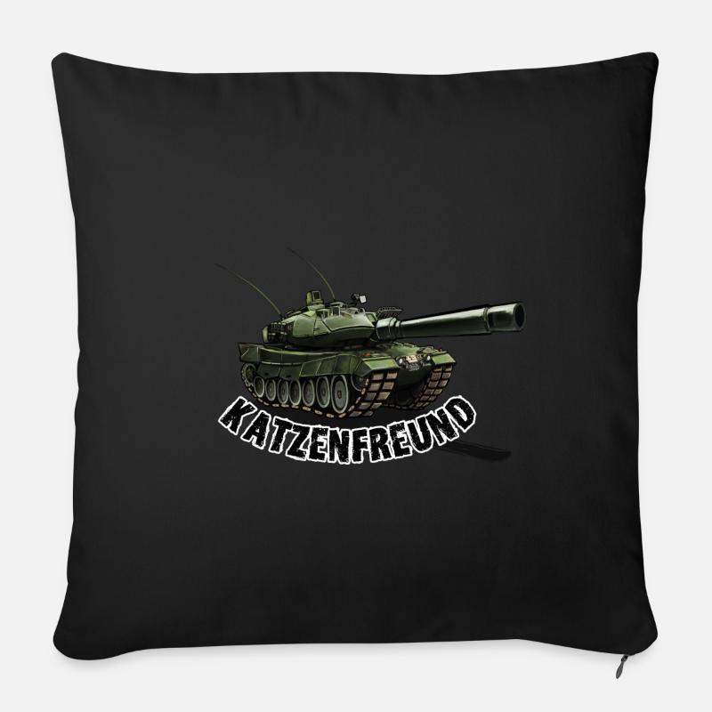 Amis chats - Chars - Housse de coussin décorative 45 x 45 cm - noir