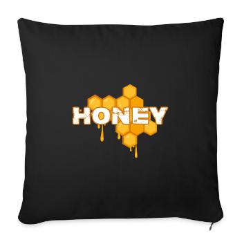 Beekeeper Honey King Honey-Queen Bee Honey - Sofa pillowcase 17,3'' x 17,3'' (45 x 45 cm) - black - Front