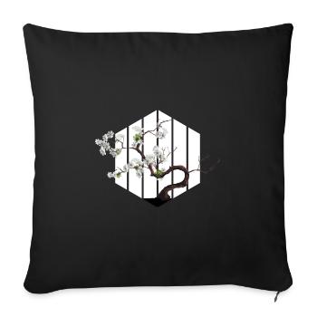 BONSAI Yamadori Japanese Cherry Bonsai Master - Sofa pillowcase 17,3'' x 17,3'' (45 x 45 cm) - black - Front